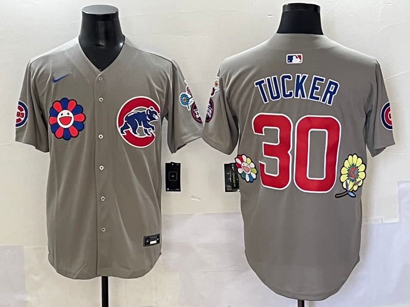 Men's Chicago Cubs Kyle Tucker #30 Gray Limited Jersey